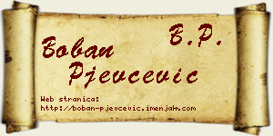 Boban Pjevčević vizit kartica